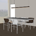 Modern Dining Table and Chair Simple Dining Table and Chair 3d model