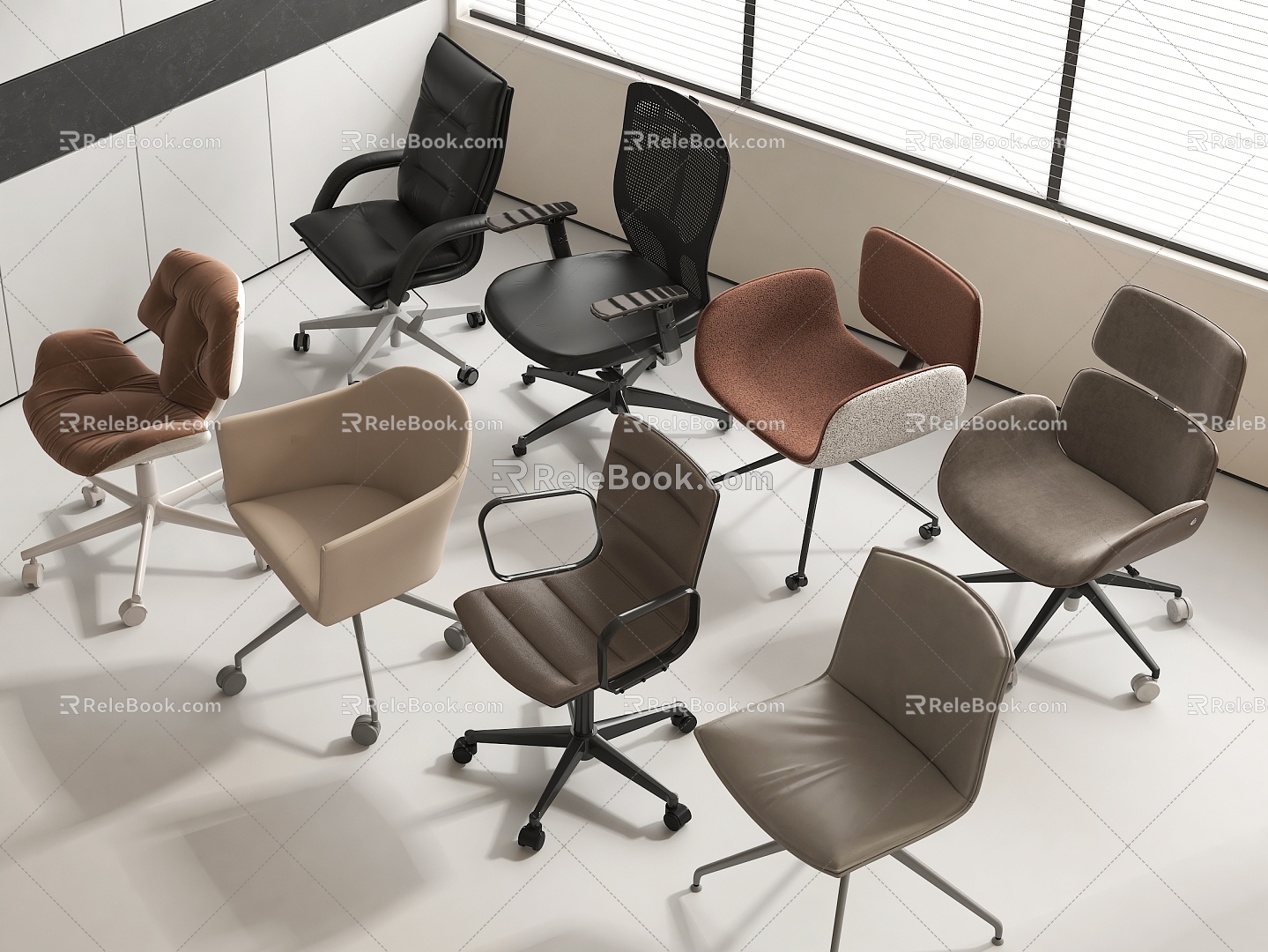 Office Chair Swivel Chair Leisure Chair Armchair Computer Chair Boss Chair Pulley model