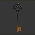 Ornate Decorative Key With Intricate Metal Craftsmanship And Vintage Design