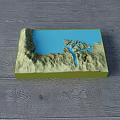 Commercial Equipment 3D Terrain Model Display Featuring Mountain And Water Structure 3d model