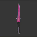 Modern Folding Knife Weapon With Pink Blade And Black Handle Design