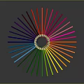 Vibrant Colored Pencils in Circular Gradient Arrangement on Black Background