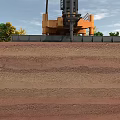 Industrial Pile Driving Equipment Operating In Foundation Construction With Soil Layers And Concrete Pile