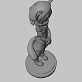 3D Cat Eared Character Model With Blonde Hair Hat Plaid Skirt And Tail