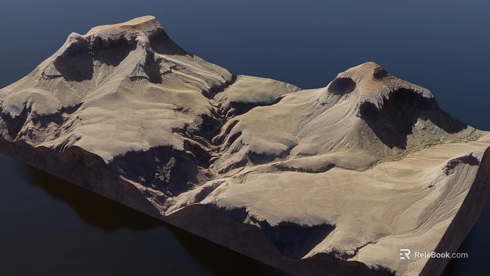 Scenic Garden Landscape With Rocky Mountain Terrain And Serene Water Features 3d model 