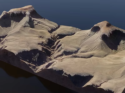 Scenic Garden Landscape With Rocky Mountain Terrain And Serene Water Features 3d model