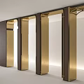 Modern Arches With Gold And Dark Accents In Minimalist Space