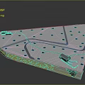 Cartoon Circuit Board Scene with Gray Wires Blue Components and Connector on White Surface