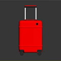 Stylish Red Suitcase Design With Telescopic Handle And Rolling Wheels For Daily Travel