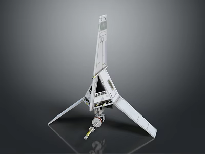 Spacecraft Model Featuring Triangular Structure And Deployed Components For Space Exploration 3d model