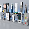 Public Charging Stations For Electric Vehicles With Modern Design And Various Types
