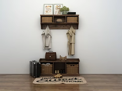 Nordic Shoe Cabinet Hallway Cabinet 3d model Nordic Shoe Cabinet Hallway Cabinet 3d model