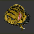 High Quality Wilson Yellow Baseball Glove With Red Logo And Stitches For Sports Use