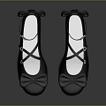 Fashionable Black Platform Shoes With Bow Decor And Ankle Straps For Daily Wear