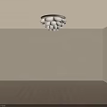 Elegant Petal Shaped Ceiling Light With White Lampshades Dark Frame And Warm Light Illuminating Room