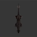 3D Fantasy Dinosaur Model With Black Skin Spikes Horns Sharp Teeth And Claws