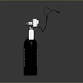 Black Gas Cylinder Equipment With Pressure Gauge And Control Valve