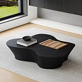 Modern special-shaped coffee table butterfly coffee table solid wood coffee table desktop decoration texture carpet 3d model