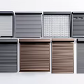 Various Styles of Roller Shutters With Different Colors and Metal Grid Designs