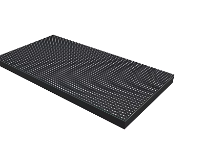 Black Perforated Flat Panel With Small Holes And Rectangular Surface Design 3d model