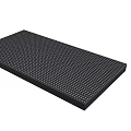 Black Perforated Flat Panel With Small Holes And Rectangular Surface Design