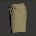Casual Khaki Shorts With Elastic Waistband And Side Pockets For Daily Wear