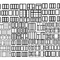 Various Windows with Different Shapes Sizes Arranged in Geometric Pattern
