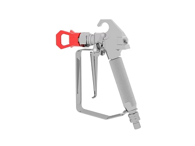 Gray Spray Gun Tool With Red Component And Handle For Applications 3d model