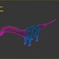 Green Dinosaur Figure With Red Spines Long Neck And Tail In Standing Pose On Gray Surface