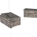 Two Rustic Wooden Crate Stools Featuring Natural Wood Grain Texture