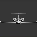 White Passenger Jet Model Featuring Blue Accents And Sleek Aerodynamic Design