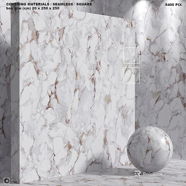 Elegant Marble Sphere Component With White Brown Veined Texture Wall In Modern Interior 3d model