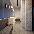Modern Fitness Gym Interior With Dumbbells Treadmills Wooden Walls And TV