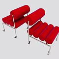 Modern Creative Cylindrical Upholstered Leisure Chair With Polished Metal Caster Wheels For Minimalist Home Decor