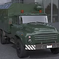 Green Vintage Military Truck With Rugged Off Road Design Front Grille And Roof Equipment
