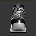 High Top Gray And Black Shoes With White Laces And Thick Platform Sole Design
