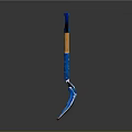 Blue Metal Shovel With Orange Handle And Glossy Head Design