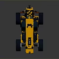 Yellow Toy Car With Black Details Large Wheels And Construction Style