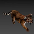 Plush Tiger Stuffed Animal Toy With Orange Black Stripes And Soft Material