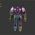 Futuristic 3D Rendered Mechanical Robot With Detailed Armor Silver Black Color And Blue Glowing Elements