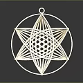 Gold Furniture Decorative Pendant With Star Shape Circular Frame And Intricate Woven Design