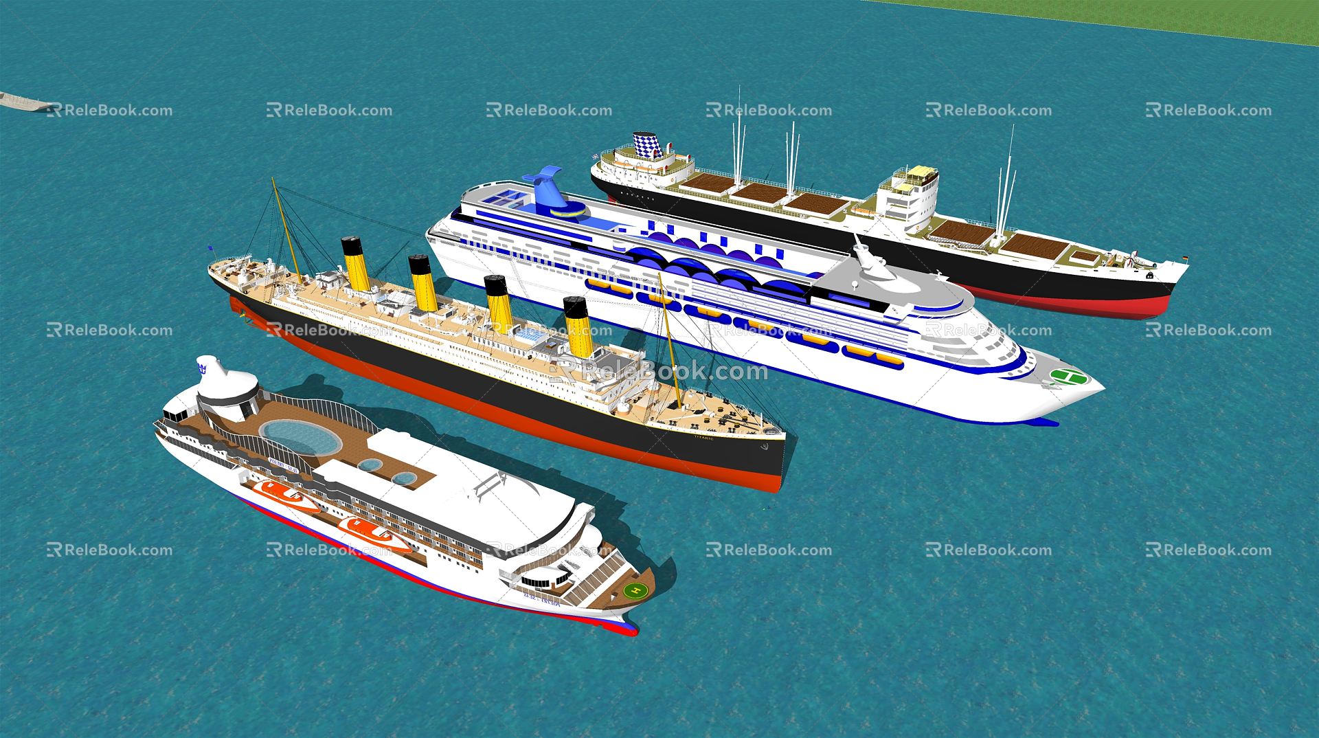 Modern Yacht Cruise Ship 3d model