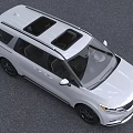 White Modern SUV Exterior With Roof Rack Front Grille LED Headlights And Body Lines