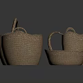 Woven Storage Baskets in Assorted Sizes with Handles for Home Organization 3d model
