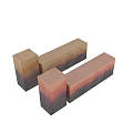 Modern Decorative Cabinets With Gradient Orange Brown Finish And Combined Vertical Horizontal Design