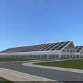 Modern Industrial Factory With Solar Panels On Roof And Glass Windows