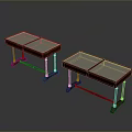 Two Kids Tables With Glass Top And Sturdy Wooden Legs Design