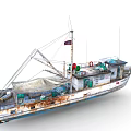 Rusty Old NORD TRAP Fishing Boat With Deck Equipment And Fishing Gear