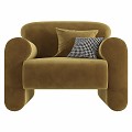 Modern Leisure Chair Gala Armchair Yellow 3d model