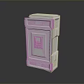 Gray Storage Cabinet With Door Top Cover And Structural Design On Reflective Dark Background